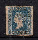 India 1854 1/2A blue large margins good used SG2 WS36204