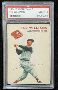 Wilson Franks Ted Williams 1954 Boston Red Sox HOF Baseball Card PSA VG-EX 4