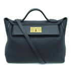Hermes GHW 24/24 29cm Shoulder Handbag Noir 7093 TEST
