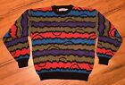 Vintage PERMIT Mens Sweater 80s 90s Retro Old School Size Medium Cosby Grandpa
