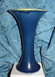 New Listingantique Rookwood pottery vase dark blue & yellow #2619-D