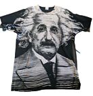 Albert Einstein AOP Single Stitch Vintage T Shirt Large Tee All Over Print