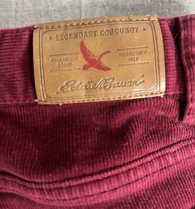 Eddie Bauer Legendary Corduroy Women’s Pants Size 10 Tall Red/Maroon
