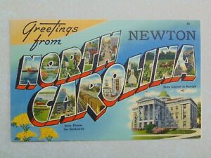 E1937 Postcard Greetings from Newton North Carolina NC
