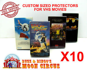 10x STANDARD VHS MOVIE (SIZE A) CLEAR PLASTIC PROTECTIVE BOX PROTECTORS SLEEVE