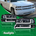 LED DRL Bar Headlights & Bumper Lamps Fit For 99-02 Chevy Silverado 00-06 Tahoe