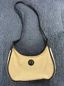 Etienne Aigner Bag Woven Purse Boho Shoulder Bag Mirror Accessory Logo Vintage