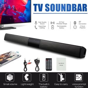 Surround Sound Bar 4 Speaker System Wireless BT Subwoofer TV Home Theater Remote
