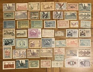 Collection Of 50 X Austria Notgeld Banknotes. All Different Lot. Historic Set.