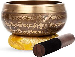 Large Tibetan Singing bowl Set - Bronze Style - Easy To Play - 5