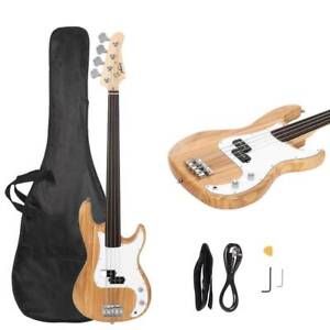 New Burlywood Fretless Basswood Right Handed Electric Bass Guitar