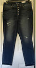 Women’s Time And Tru skinny high rise denim distressed  5 button jeans Sz 10 New