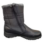 Totes Winter Boots Women Size 10M Black Faux Fur Waterproof Mid-Calf Side Zipper
