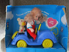 Vintage 1983 Connie & Baby Bear in their new pull car in original box LOVEE DOLL
