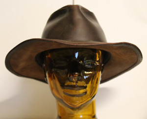Vintage Henschel Brown Leather Western Hat XL