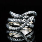 Fashion 925 Silver Plated Ring Snake Jewelry Gift Women/Men Party Ring Sz 6-10