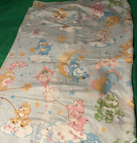 Care A Lot Vintage Care Bears Twin Flat Sheet 1983-85 American Greetings