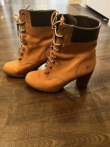 Timberland Women's Tillston 6” Wheat Leather High Heel Boots Size 10