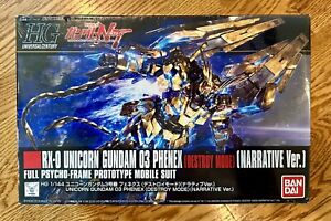 Bandai RX-0 Gundam 03 Phenex [Destroy Mode] Narrative VER [Gold Coating] HG