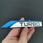 2Pcs Metal 3D Turbo Logo Sticker Car Fender Trunk Emblem Badge Decor Accessories