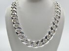 10MM REAL 925 STERLING SILVER MIAMI CUBAN SEMI SOLID LINK 26 INCH LARGE CHAIN
