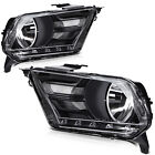 Pair  Black Housing For 2010 2011-2013 2014 Ford Mustang Headlights Assembly (For: 2014 Mustang GT)
