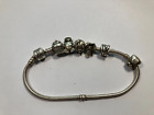 Pandora 925 Barrel Bracelet With 6 Charms 7.25”