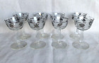 MCM Libbey Silver Leaf Frosted Cordial Port Wine Glasses Set of 8