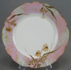New ListingGutherz Limoges Yellow Flowers Raised Gold & Pink 8 1/2 Inch Plate Circa 1890s