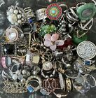 Lot of 65+ Costume Rings Various Sizes Styles Resell Bulk Grab Bag Cocktail
