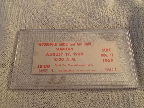 Woodstock Ticket Sunday August 17, 1969 Guaranteed Authentic