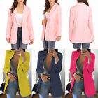 Women Blazer Long Sleeve Slim Suit Coat Solid Jacket Office Wear Clothing〕