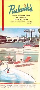 Pushnik's Motel Hotel Lebanon Pennsylvania Brochure