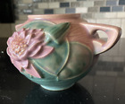 Vintage Roseville Art Pottery Pink Rose Water Lily Jardiniere Vase 437-4