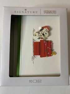 HALLMARK BOX OF 9 PEANUTS SNOOPY CHRISTMAS CARDS 