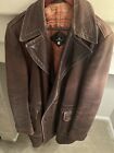 AWESOME VTG  Cortefiel Brown Buttery Glove Soft Leather Trench Coat Sz L42 Spain