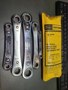 Craftsman 94368 Sears 5 Piece Box End Ratchet Wrench Set wPouch No Engravings
