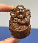 6 cm Exquisite Chinese Boxwood Hand-carved GuanGong Guan Yu Amulet Pendant