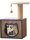 Outdoor Cat House, Small Cat Tree House, Cat Trees for Indoor Cats, Cat House wi