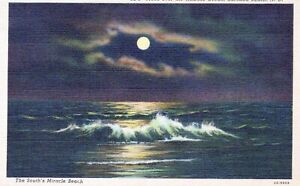 Carolina Beach North Carolina Moon Over the Atlantic Ocean Postcard