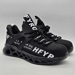 FYRGF Safety/Work Shoes Adult Sizes M8/W6 Wide Steel Toe Non Slip Black Sneakers