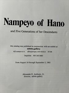 Nampeyo Of Hano, 5 Generations Native Hopi Pottery Exhibit 1983 Catalog