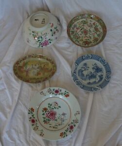 New ListingFive Chinese porcelain bowl and plates 18th century qianlong