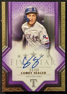 COREY SEAGER 2023 Topps Five Star Purple Refractor ON CARD AUTO /50 Rangers
