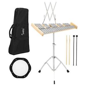 32 Notes Percussion Glockenspiel Bell Kit Xylophone Instrument Set with 8