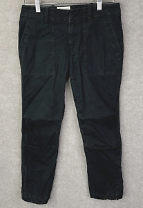 Nili Lotan Pants Size 2 Black Cropped Military Pant Pockets Zip Ankles