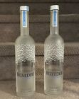 Lot of 2 Empty Belvedere Vodka  1 Liter Bottles With Caps / Excellent Condition