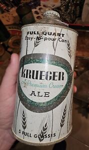 Vintage Krueger  A Premium Cream Ale Full Quart Ale cone top can
