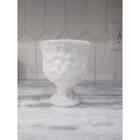 New ListingEO Brody Milk Glass Pedestal Planter Vase, Bumpy Texture, Vintage Vase/ Decor