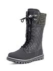 POLAR Womens Faux Fur Warm Thermal Waterproof Snow Calf Boots - Size 8 - Black